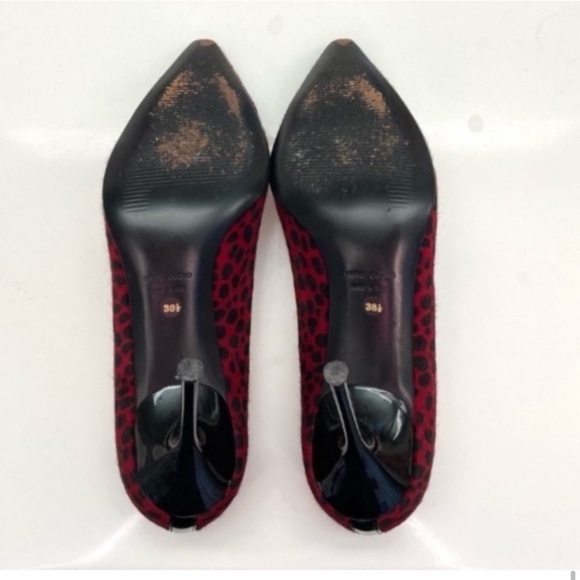 Dolce & Gabbana Leopard Pony Fur Décolletage Pumps 38.5 - Picture 4 of 8